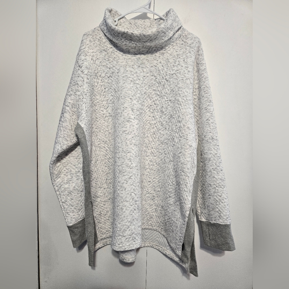 RBX‎ Women's Heathered White & Gray Turtleneck Sweater Size 3X